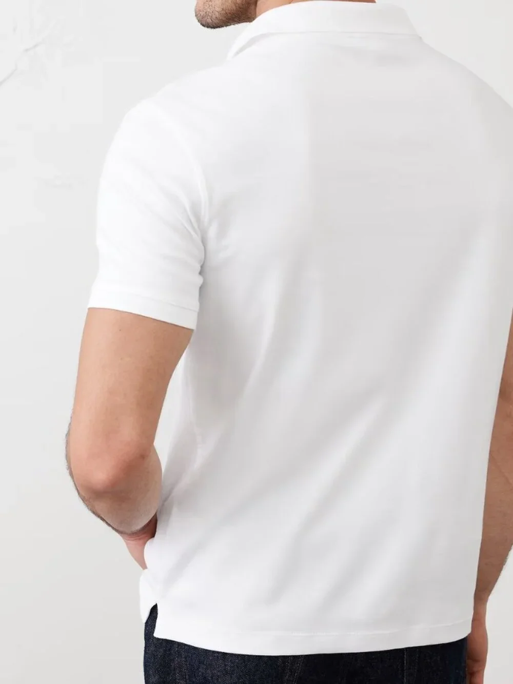 NWT Banana Republic Men's White Standard-Fit Luxe Touch Polo Shirt